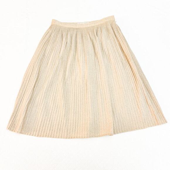 Mary Ann Restivo Pleated Pencil Skirt Cream Size 12 - Picture 1 of 5
